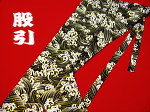 義若オリジナル激安セール柄股引き 黄金波(黒金)